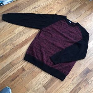 Men’s Black and Burgundy Sweater